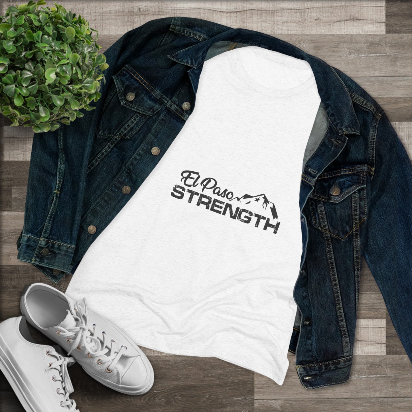 El Paso Strength mountain all Black Women's Triblend Tee