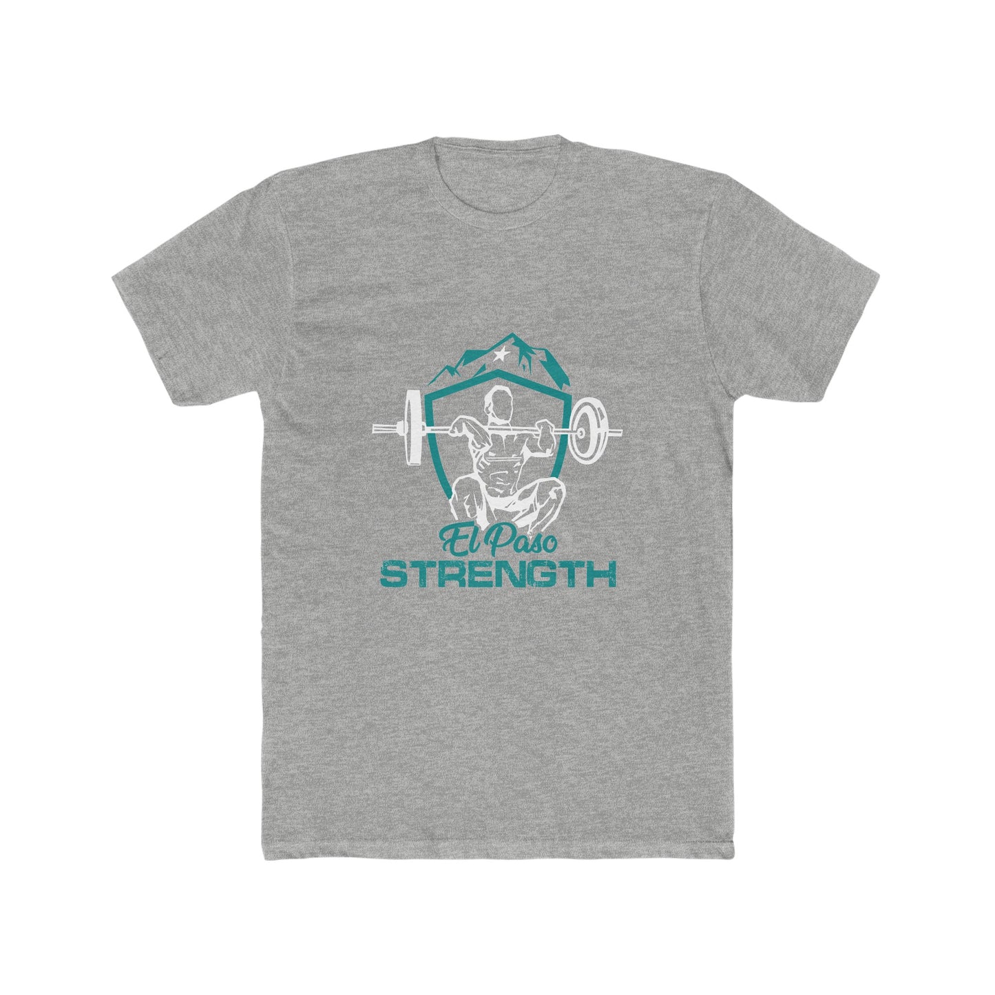 Green Shield White Star Green El Paso Strength Men's Cotton Crew Tee