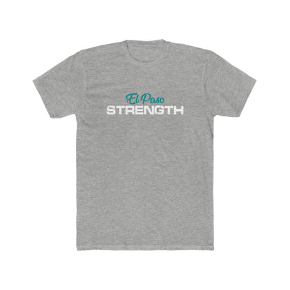 Green El Paso White Strength Men's Cotton Crew Tee