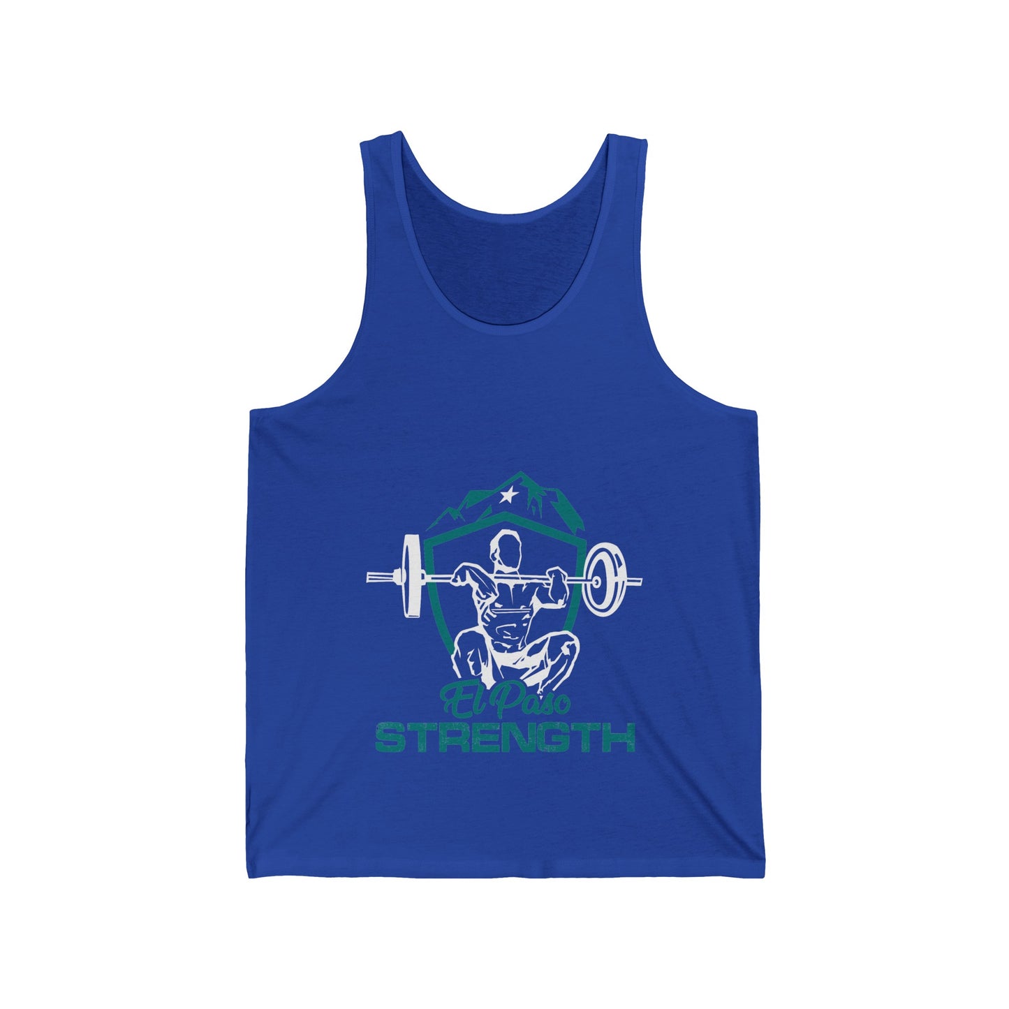 Green Shield  White Lifter White Star Unisex Jersey Tank