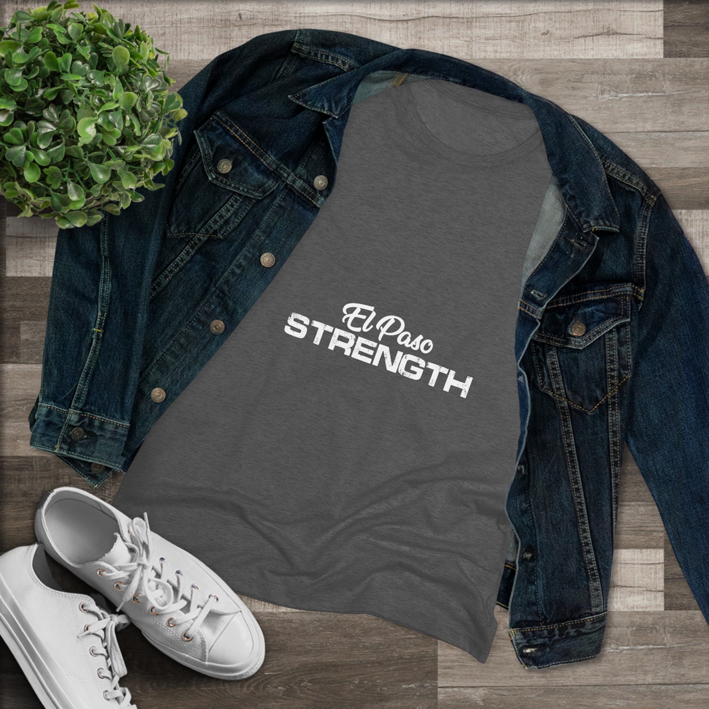 El Paso Strength All White Women's Triblend Tee