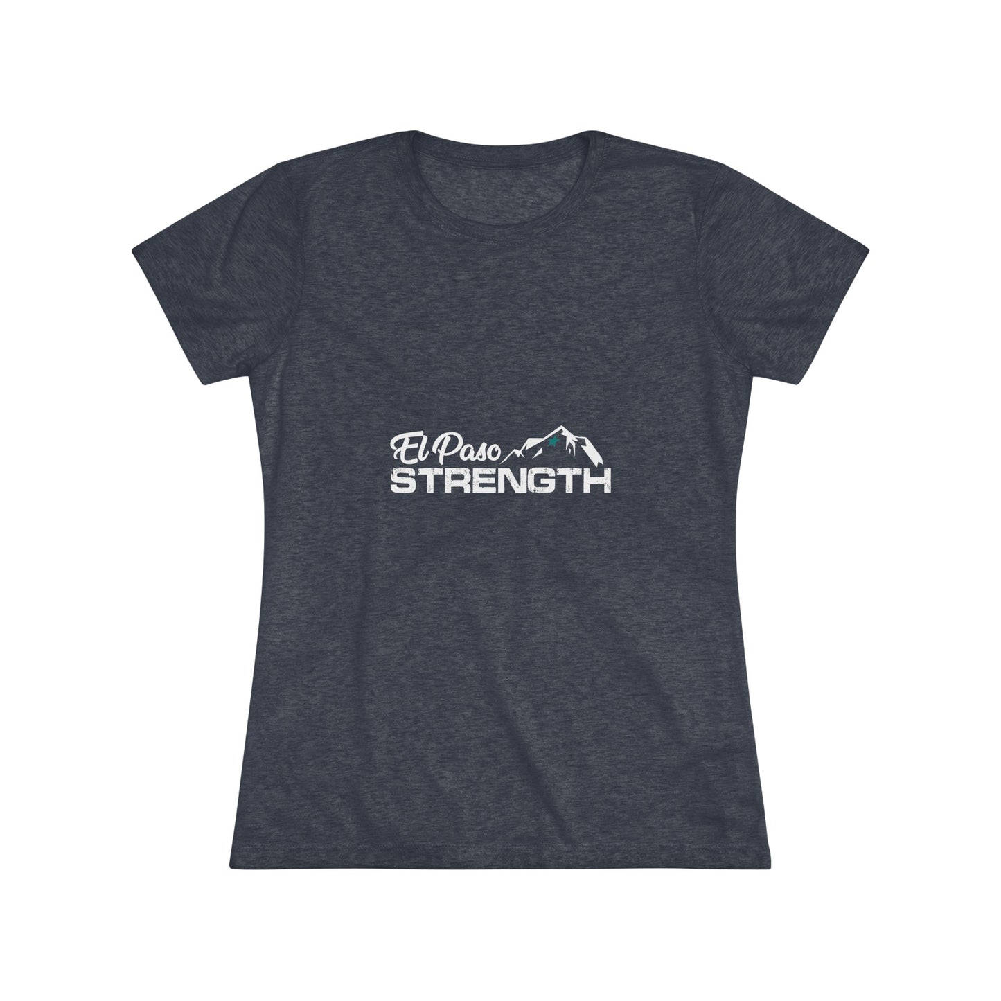 El Paso Strength White Green Star Women's Triblend Tee