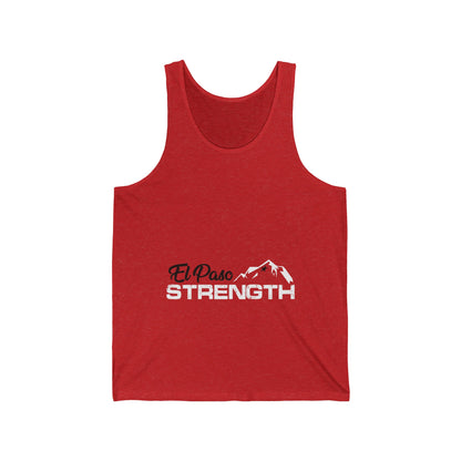 El Paso Black Strength White Unisex Jersey Tank