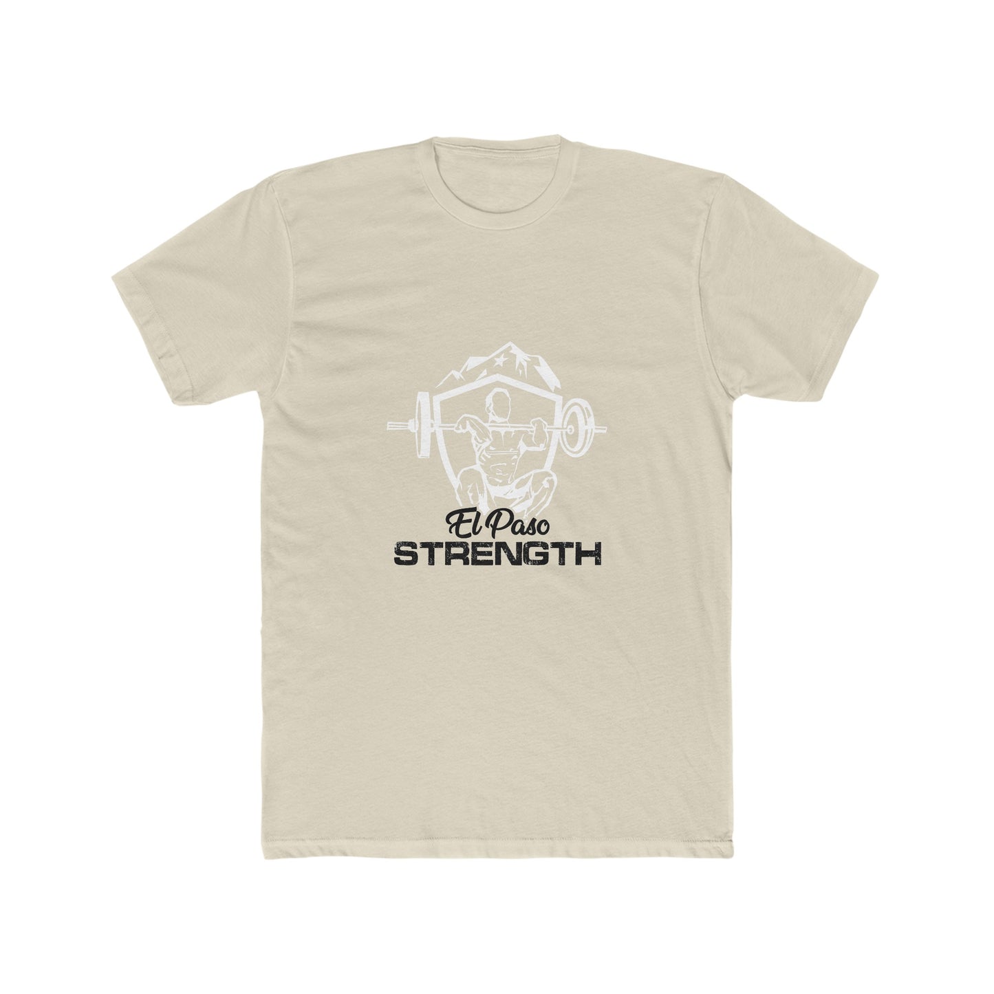 White Shield Black El Paso Strength Men's Cotton Crew Tee