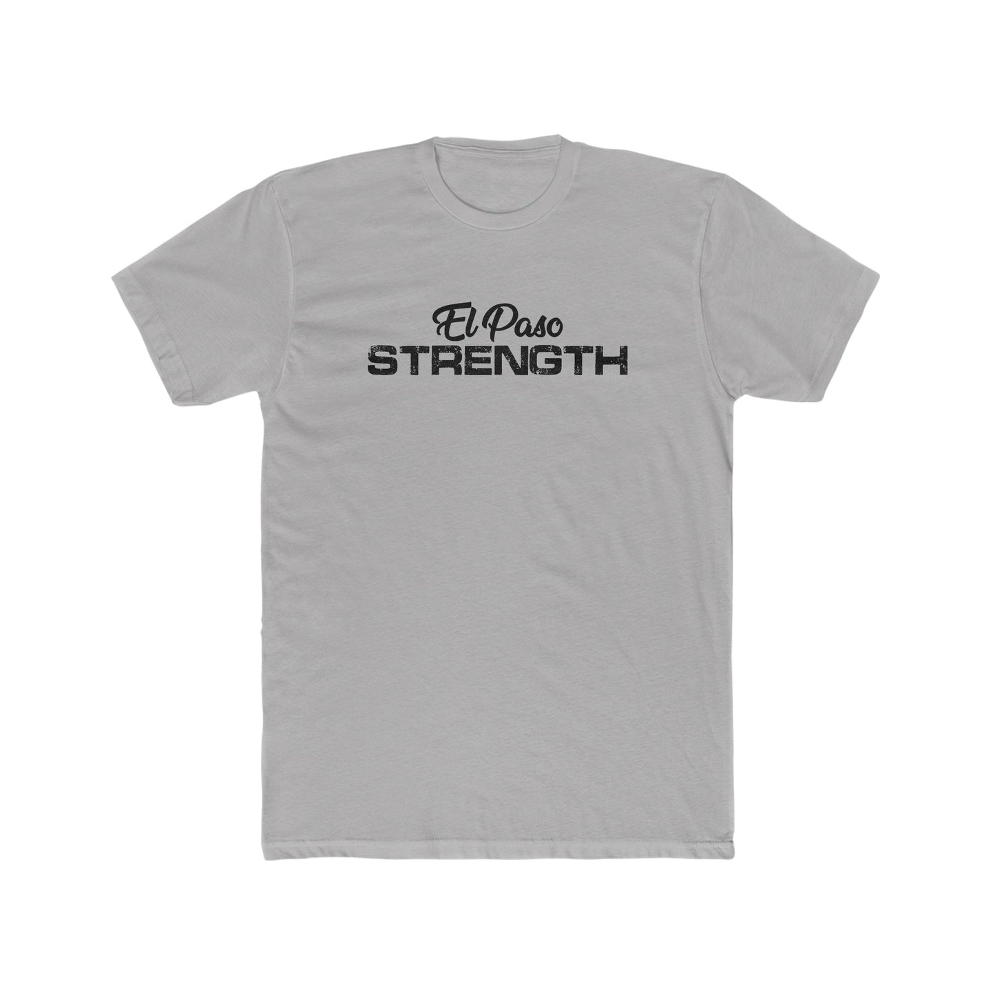 Black El Paso Strength Men's Cotton Crew Tee