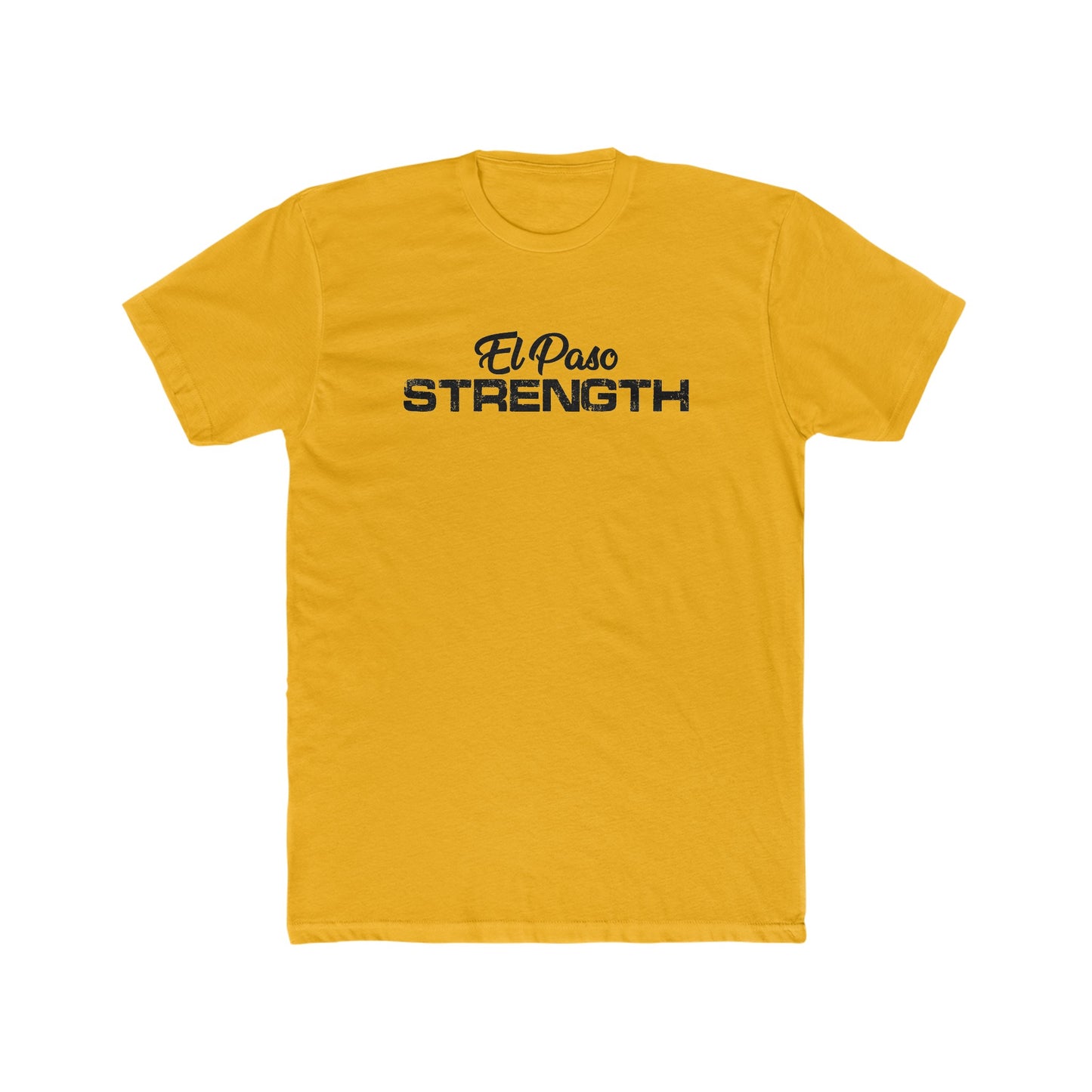 Black El Paso Strength Men's Cotton Crew Tee