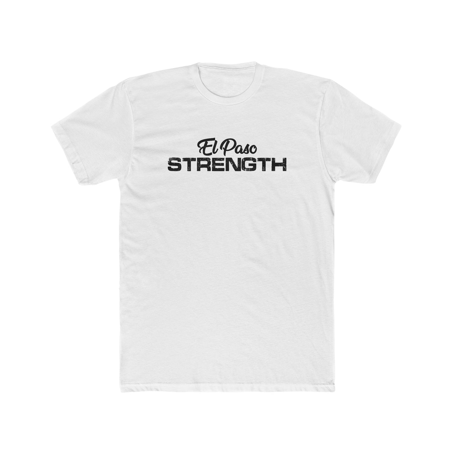 Black El Paso Strength Men's Cotton Crew Tee