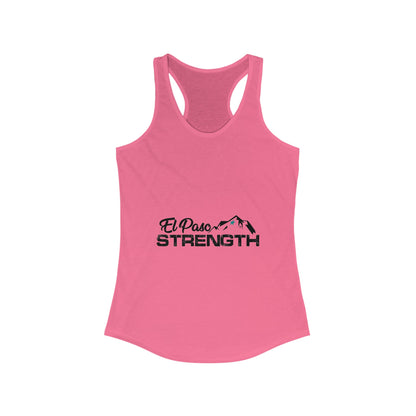 Black El Paso Strength Green Star Women's Ideal Racerback Tank