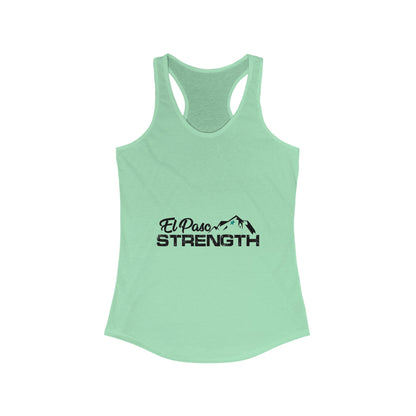 Black El Paso Strength Green Star Women's Ideal Racerback Tank