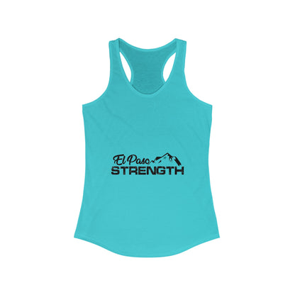 Black El Paso Strength Green Star Women's Ideal Racerback Tank