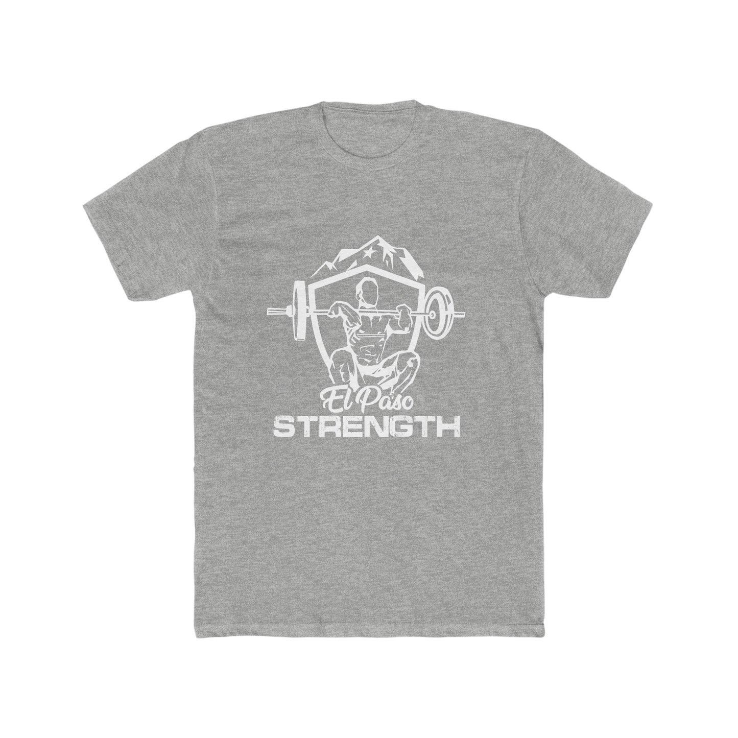 Shield All White El Paso Strength Men's Cotton Crew Tee