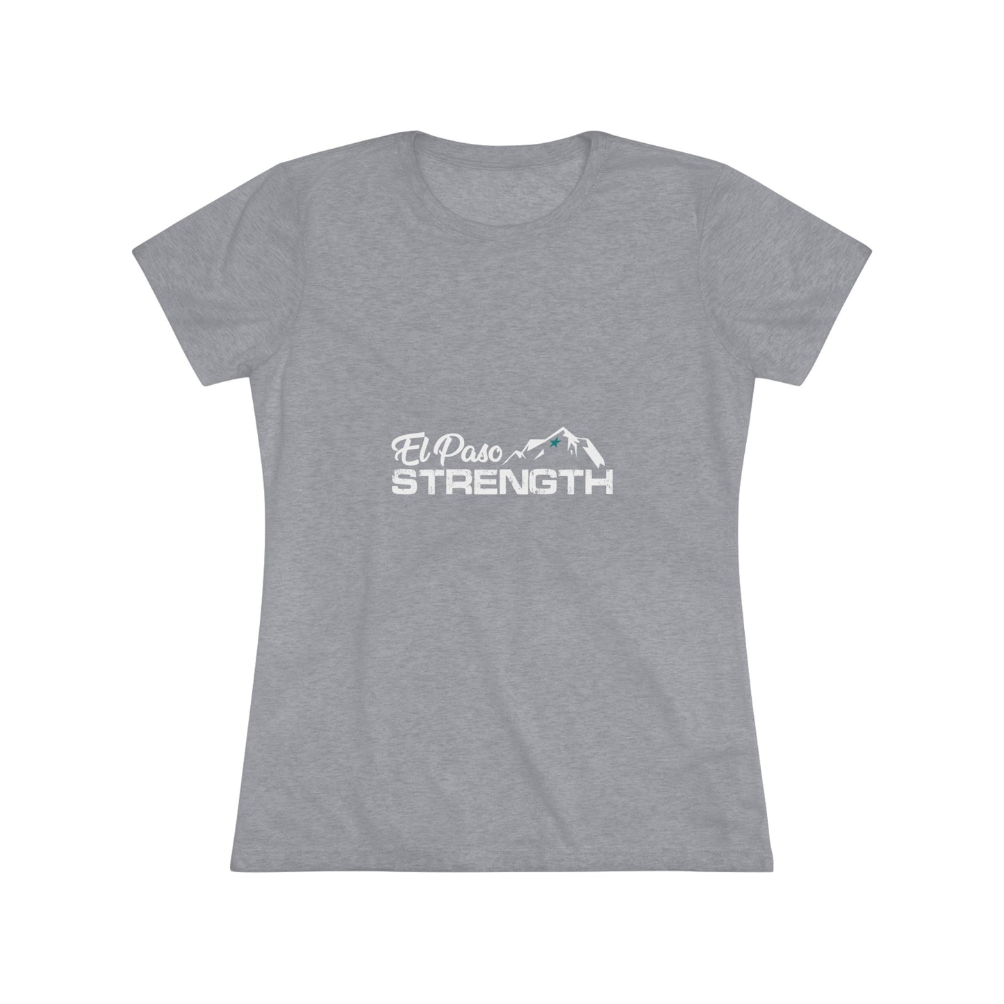 El Paso Strength White Green Star Women's Triblend Tee