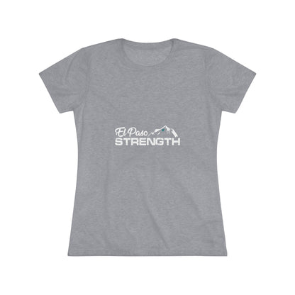 El Paso Strength White Green Star Women's Triblend Tee