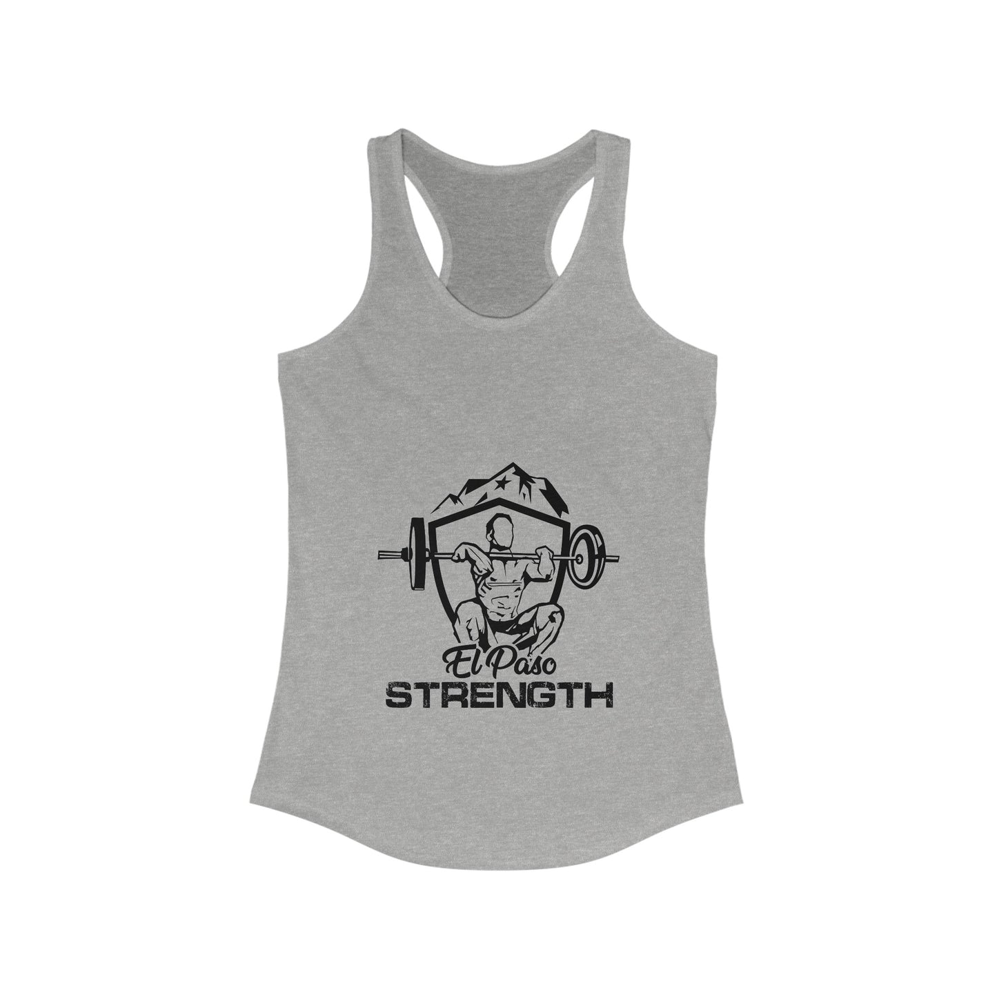 El Paso Strength Shield all black Women's Ideal Racerback Tank