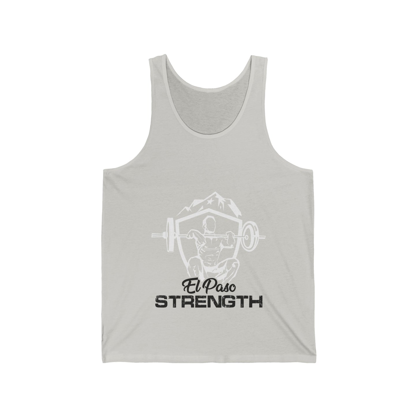 White Shield Black El Paso Strength Unisex Jersey Tank