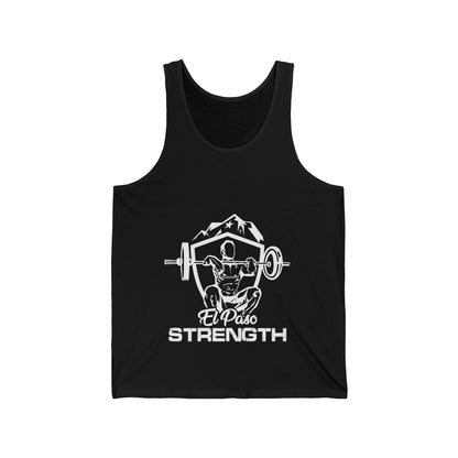 El Paso Strength Shield all White Unisex Jersey Tank