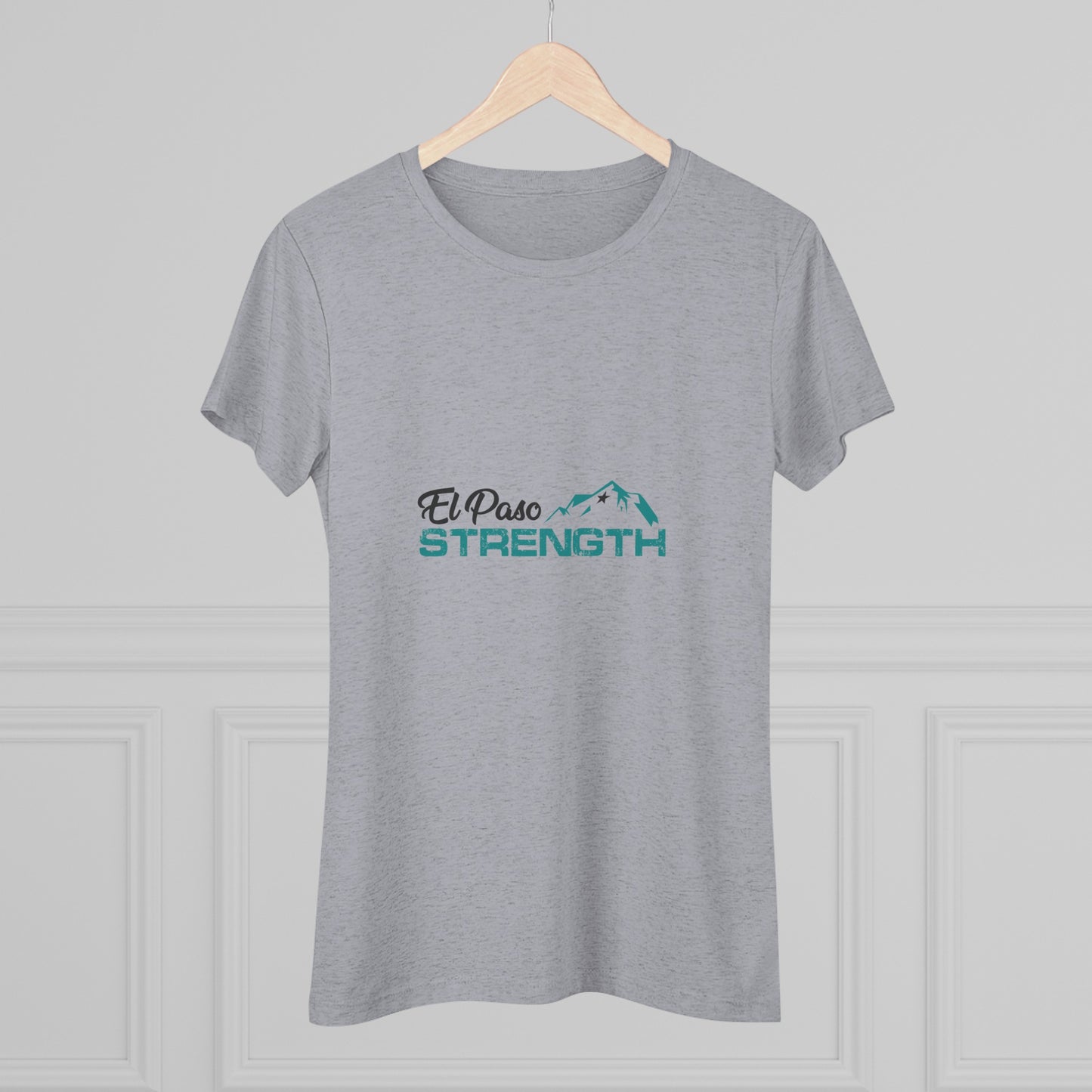 El Paso Black Green Strength Black Star Women's Triblend Tee