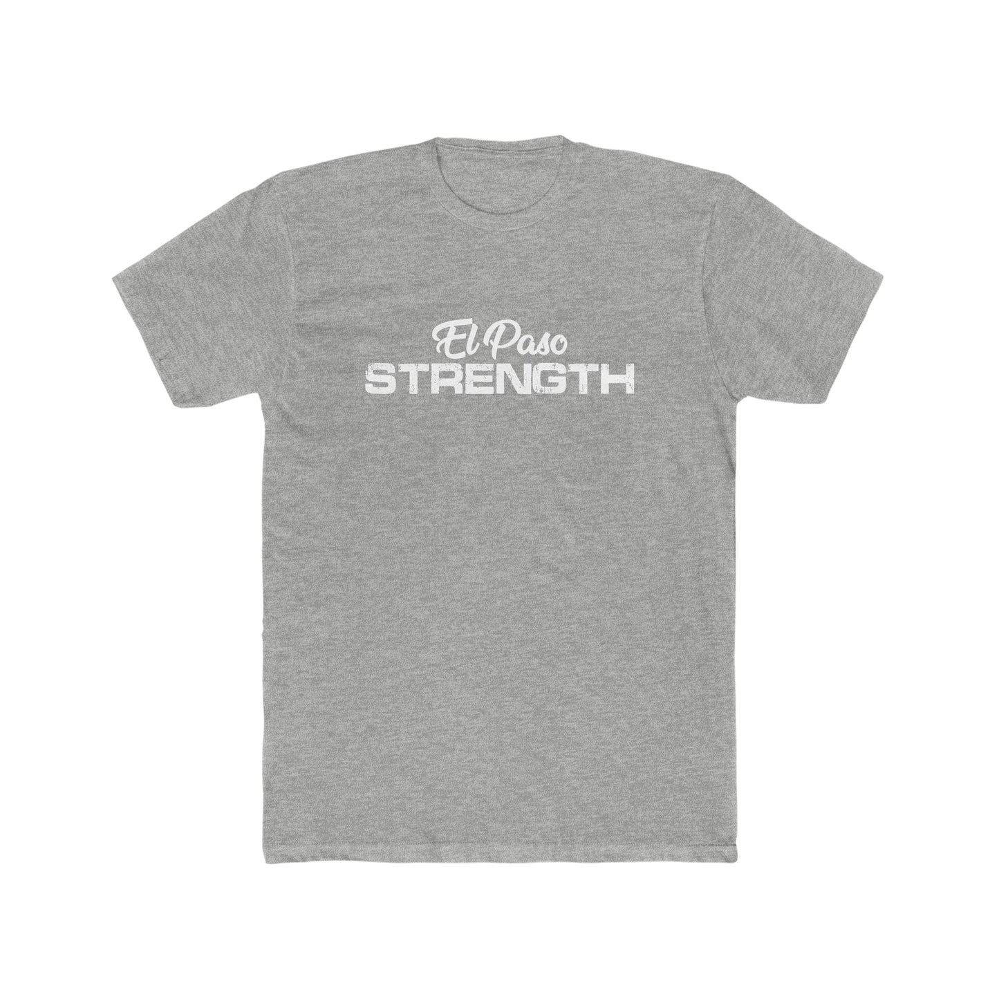 All White El Paso Strength Men's Cotton Crew Tee